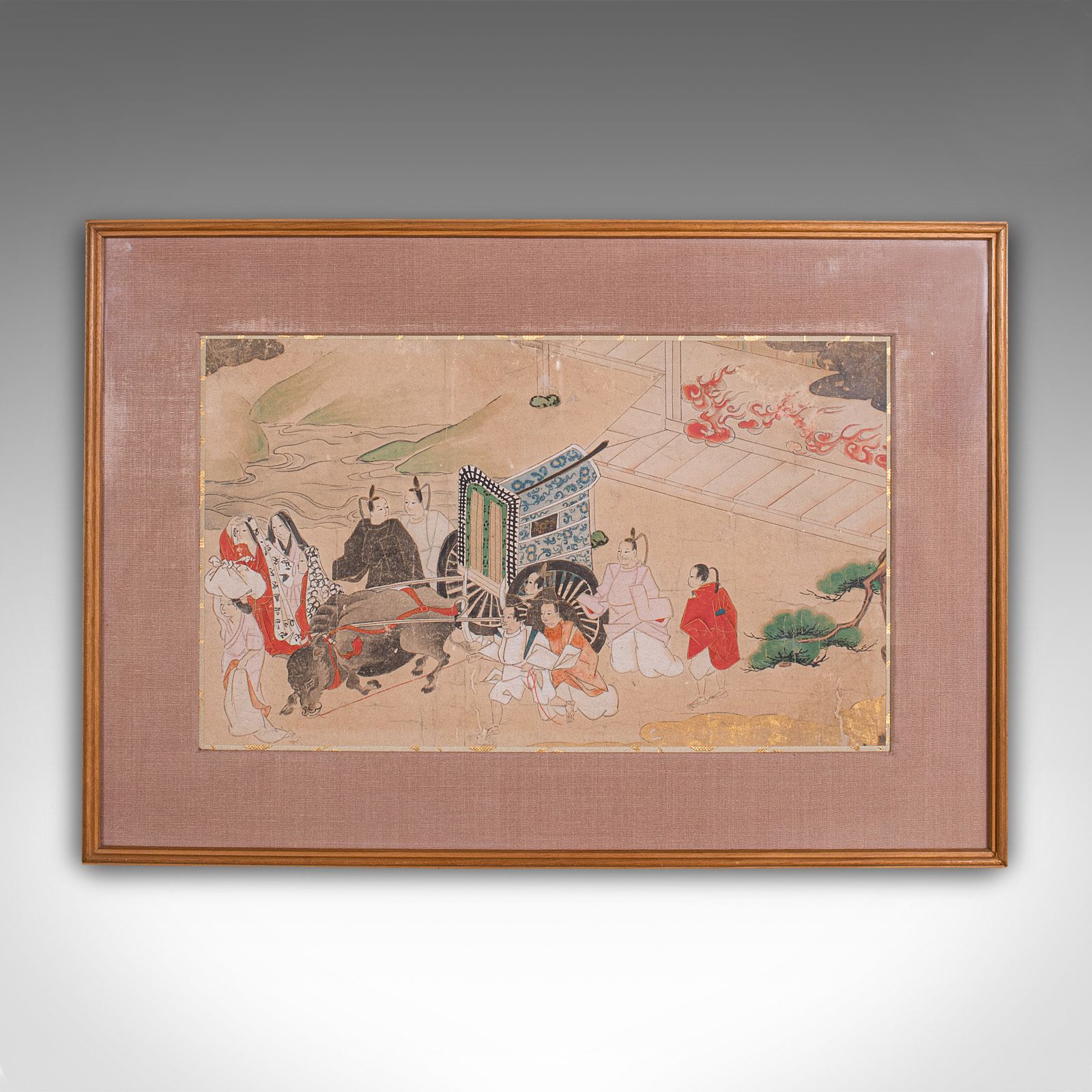 Antique Framed Woodblock Print, Japanese, After Heian, Art, C.1900 photo 695.0