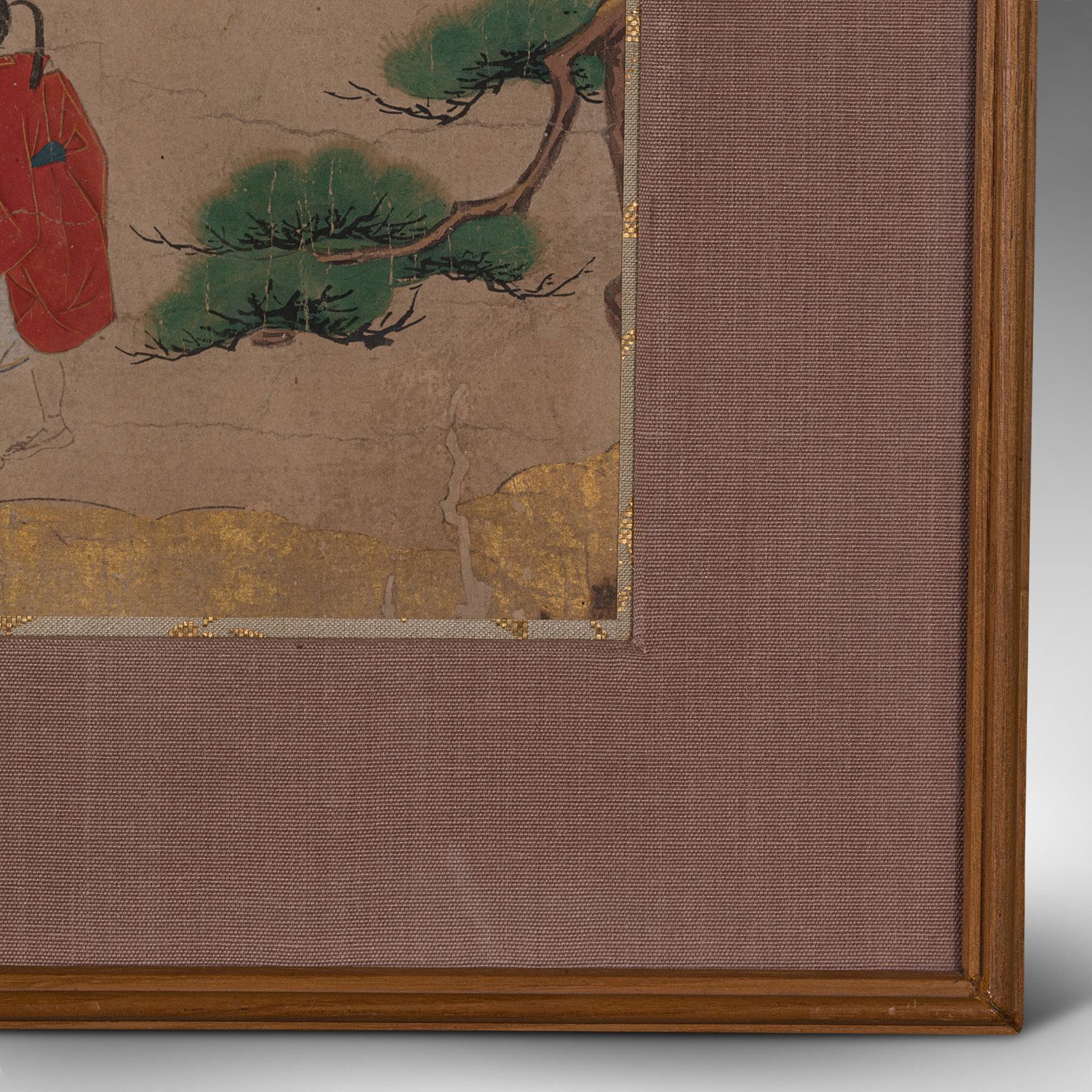 Antique Framed Woodblock Print, Japanese, After Heian, Art, C.1900 photo vintage