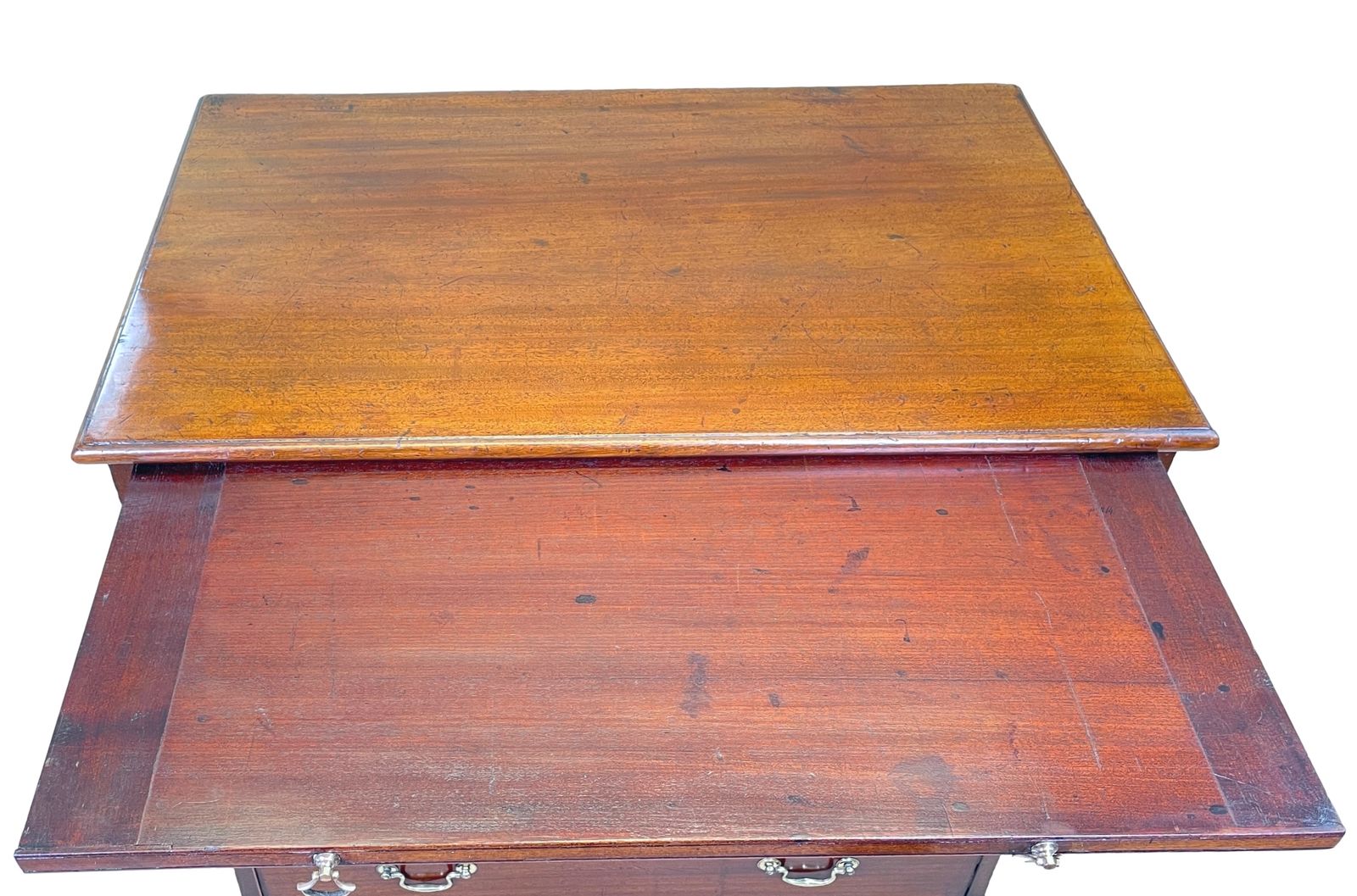 Small Georgian Mahogany Chest With Slide (England, Circa 1760) photo vintage