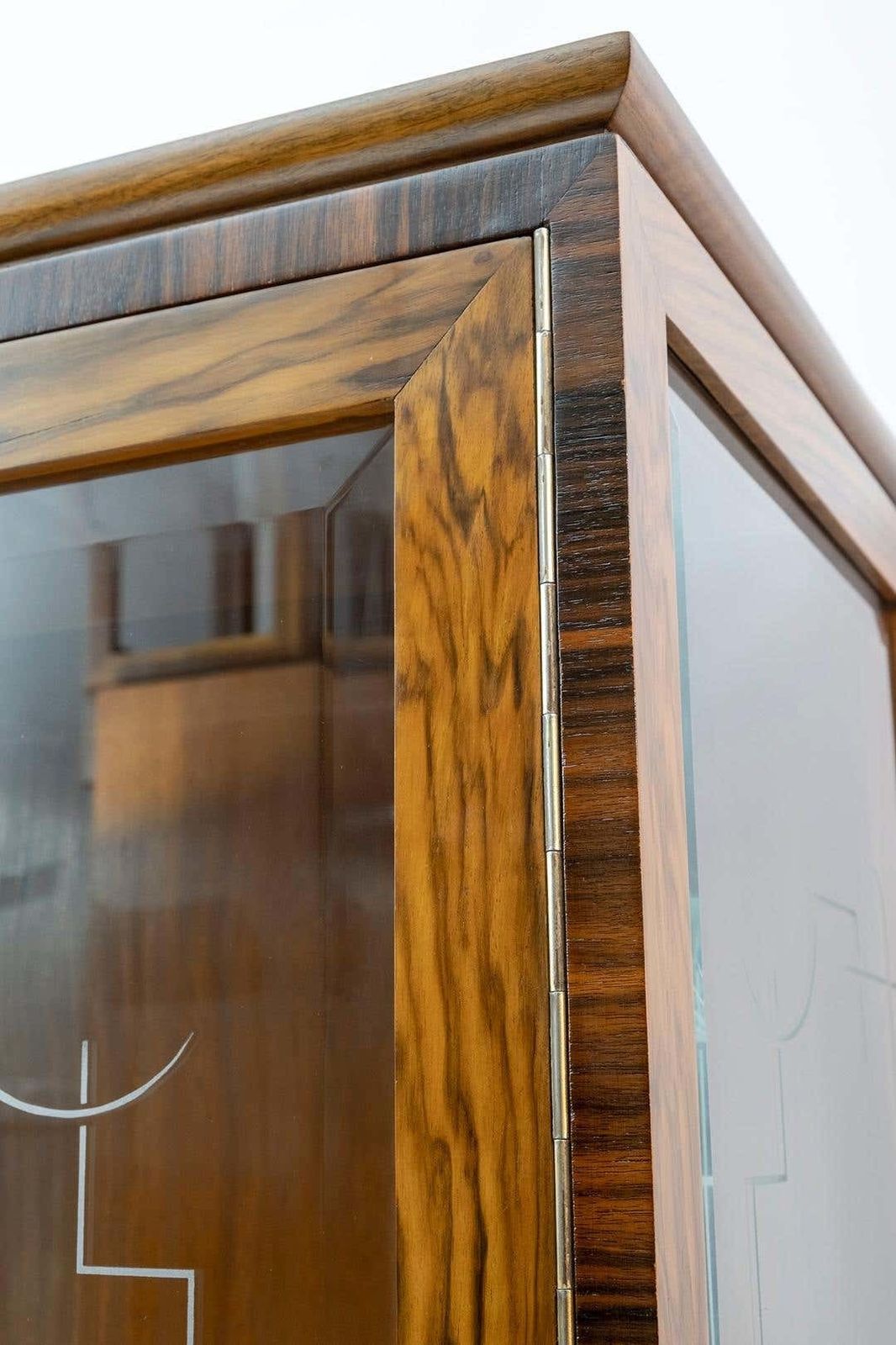 3297.0 Art Dèco Italian Walnut Vitrines Or Bar Display Cabinet, 1925 photo