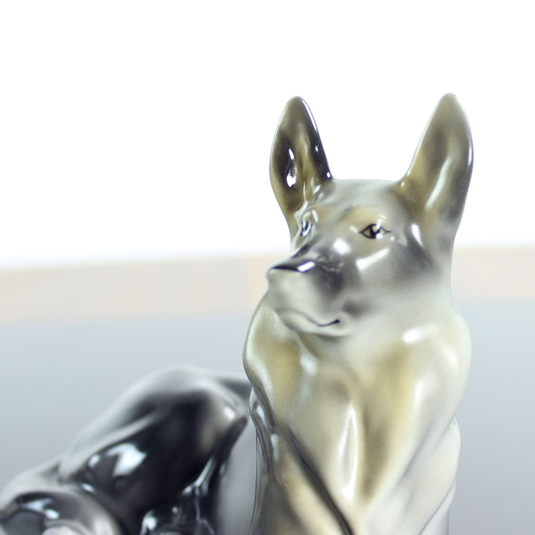 photo furniture Porcelain Statue Of German Shepard, Hollohaza, Hungary 1831