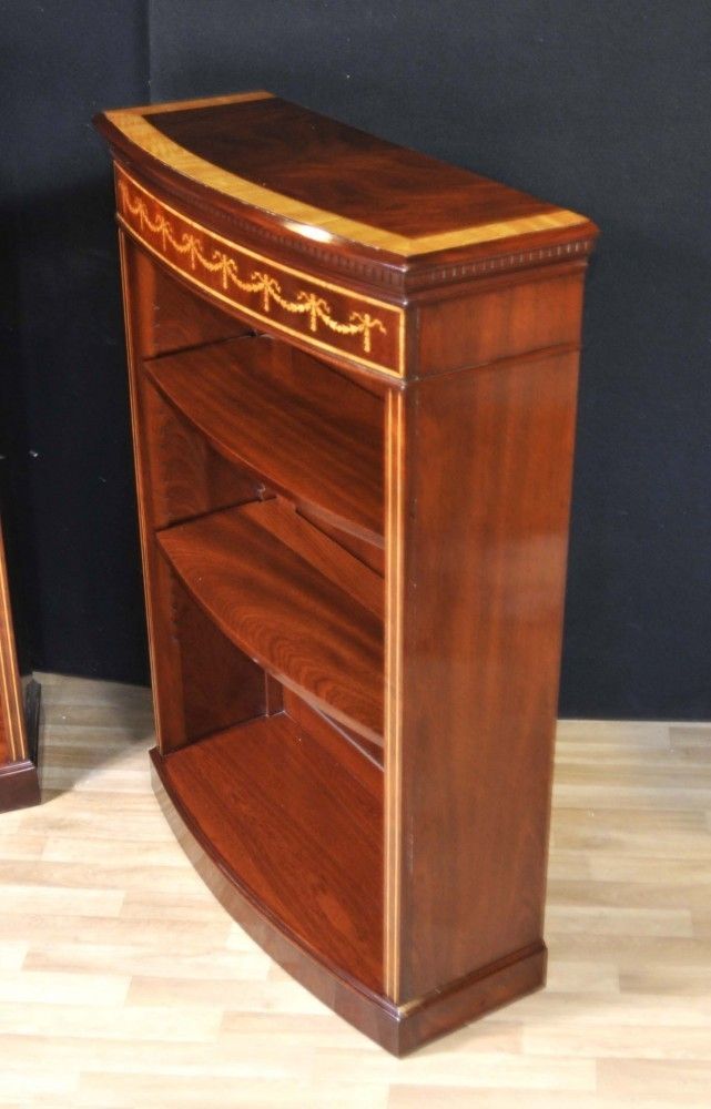 Pair Regency Adjustable Shelving Sheraton Inlay photo vinterior