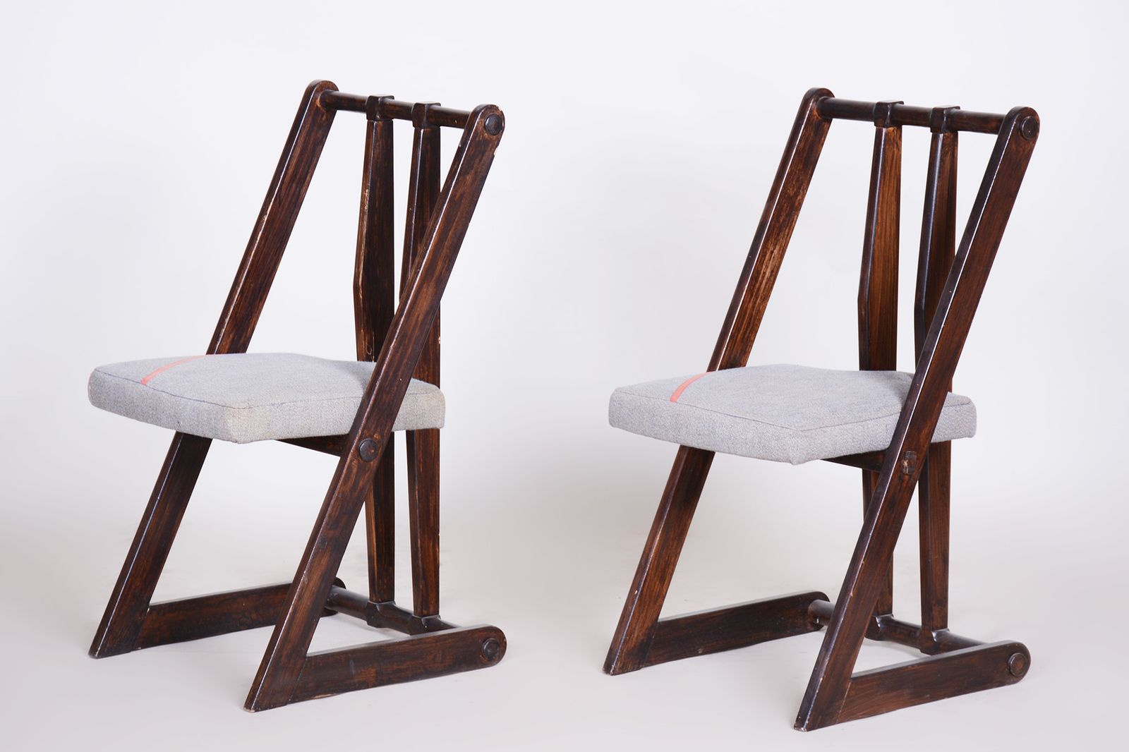 Furniture Pair Of Avant Gard Armchairs. Made In 1940s Czechia. Original, Non Restored. photo