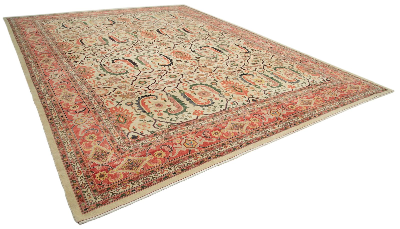 Oriental Hand Knotted 2000s 420 Cm X 537 Cm Orange Large Oushak Carpet photo furniture