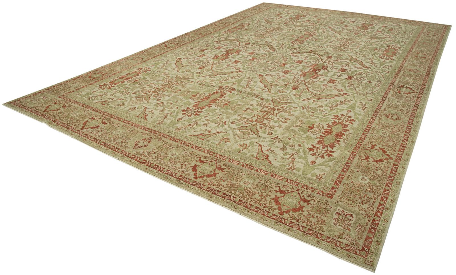 Oriental Handmade 2000s 367 Cm X 560 Cm Beige Large Area Oushak Rug photo for sale
