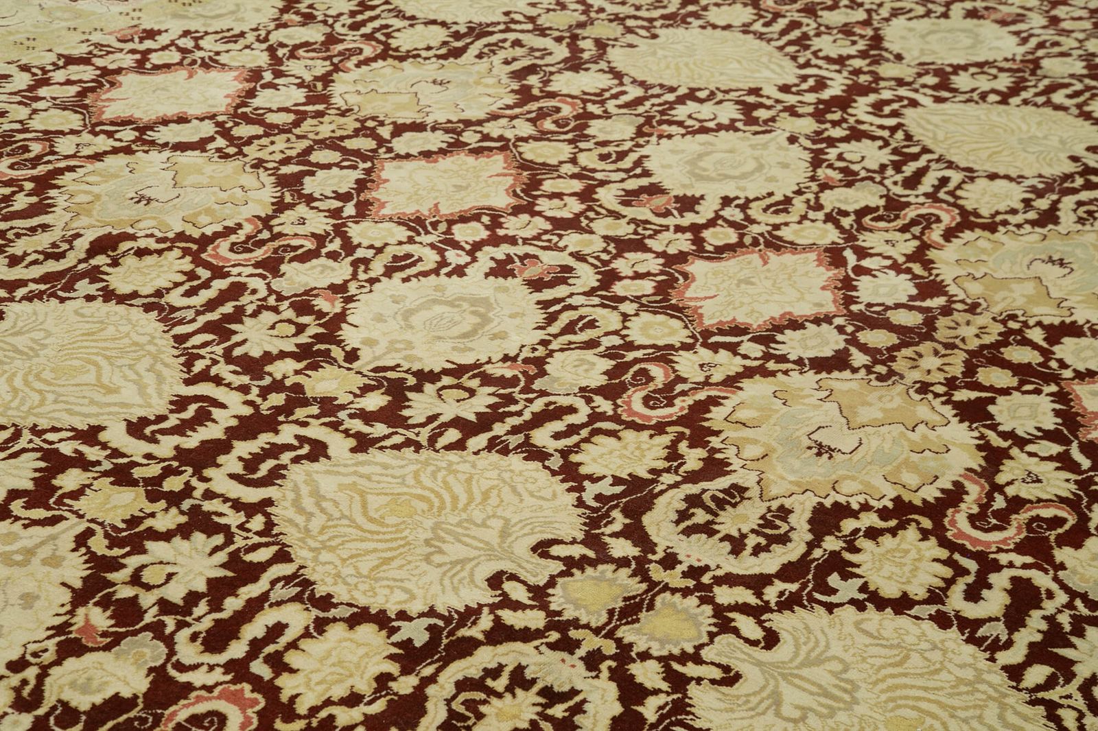 Oriental Hand Knotted 2000s 397 Cm X 535 Cm Beige Large Oushak Carpet photo 17398.0