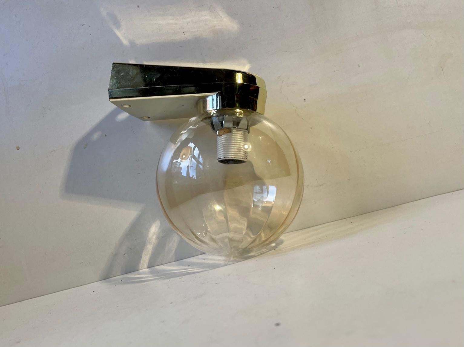 Scandinavian Bathroom Globe Wall Sconce 1970s photo Lighting