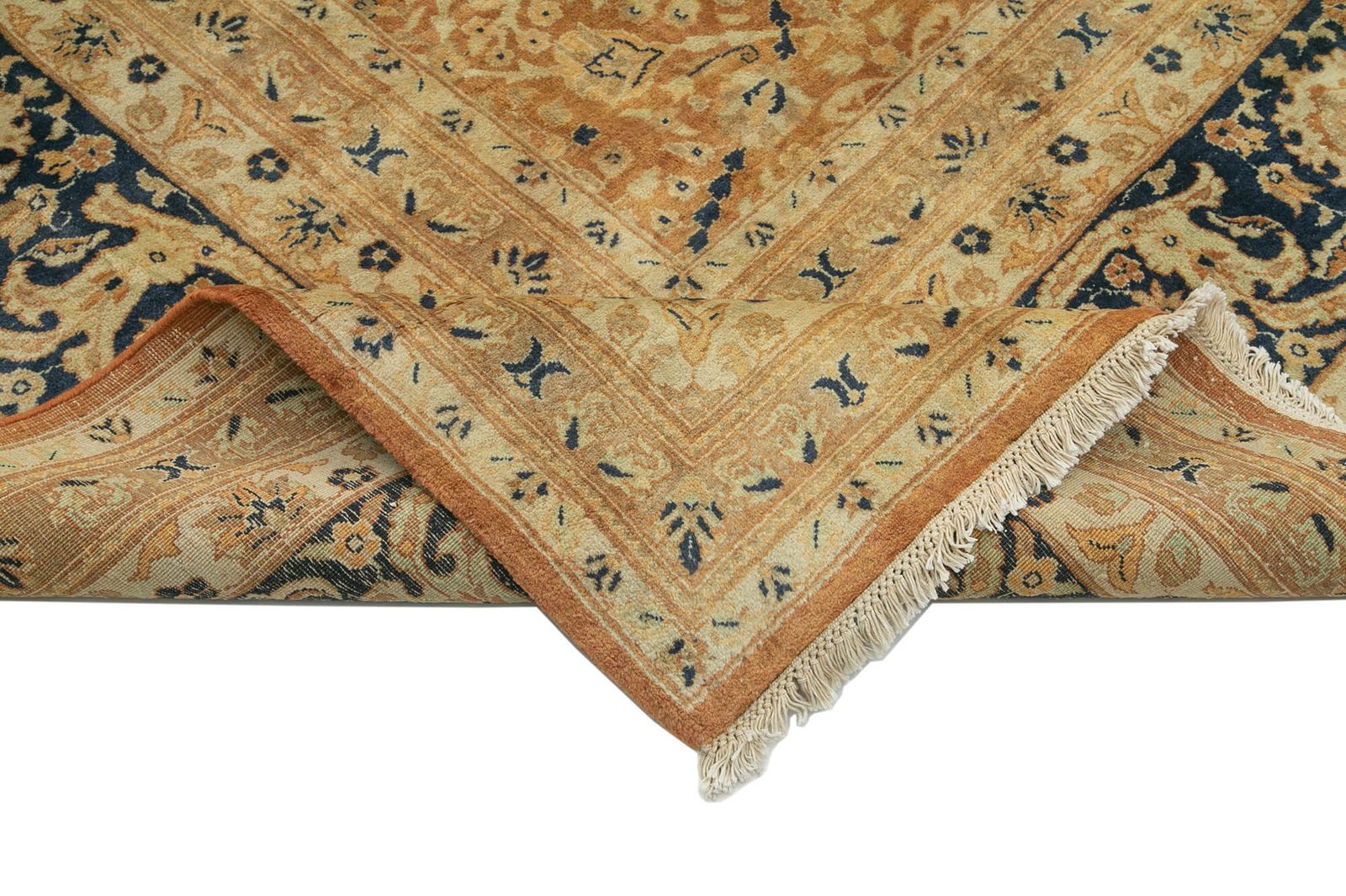 Oriental Hand Knotted 2000s 394 Cm X 546 Cm Orange Large Oushak Carpet photo vinterior