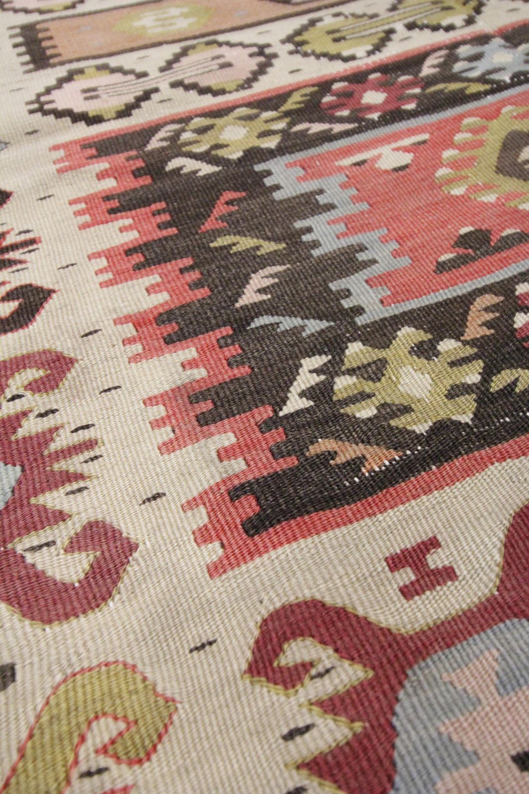 Traditional Sarkoy Kilim Runner Antique Wool Rug Handwoven Geometric Kilim Rug photo 2900.0