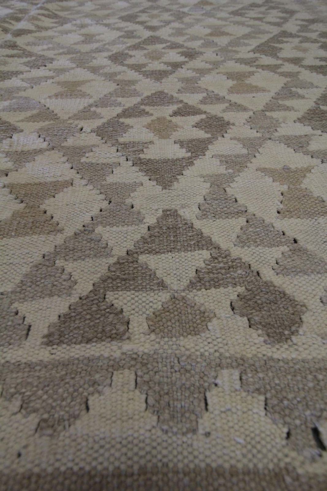 Scandinavian Style Kilim Rug Handmade Carpet Coffee Brown Geometric Rug photo for sale