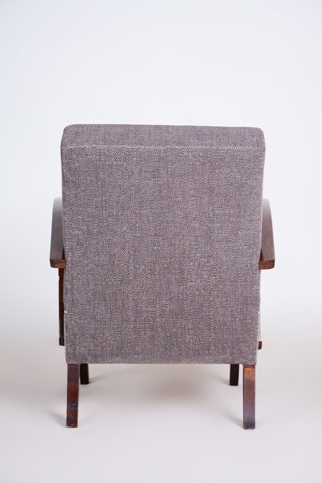 photo for sale Pair Of Grey Art Deco Armchairs Made In The 1930s, Fully Refurbished Beech.