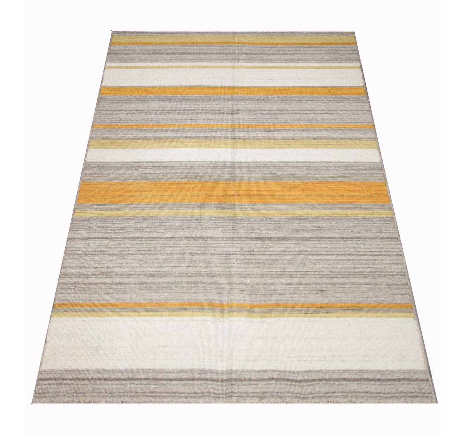 Kilim Area Rug Modern Striped Kilim Rug, Yellow Grey Carpet Rug photo furniture