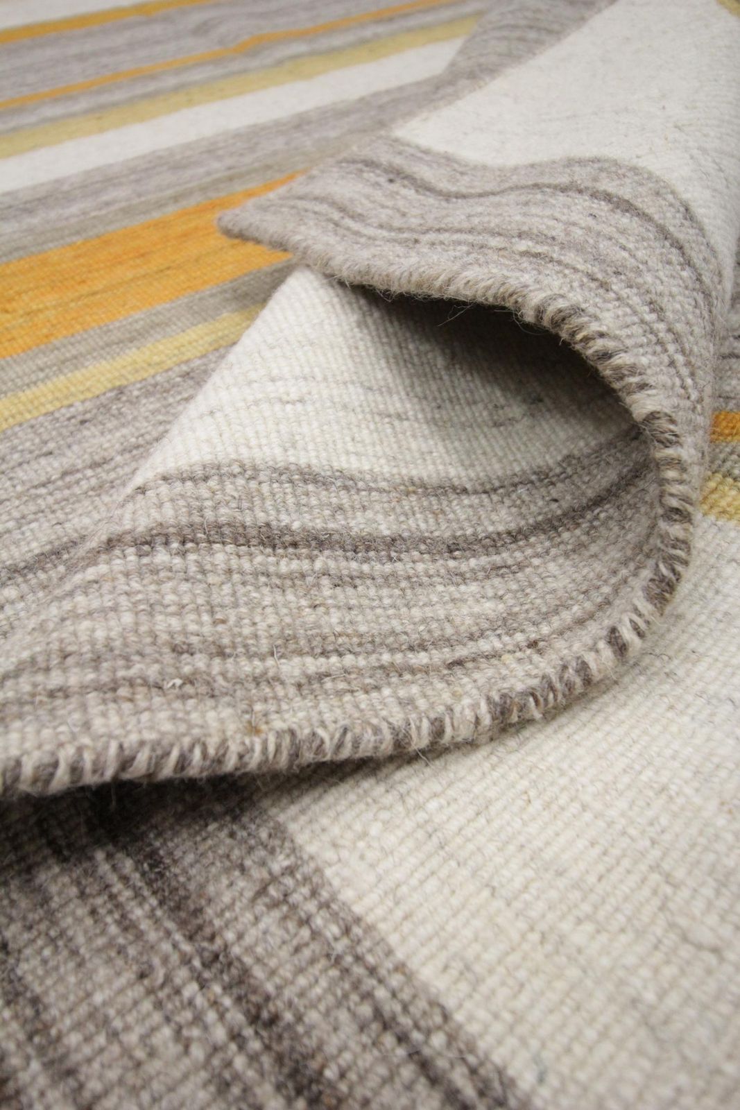 Kilim Area Rug Modern Striped Kilim Rug, Yellow Grey Carpet Rug photo buy
