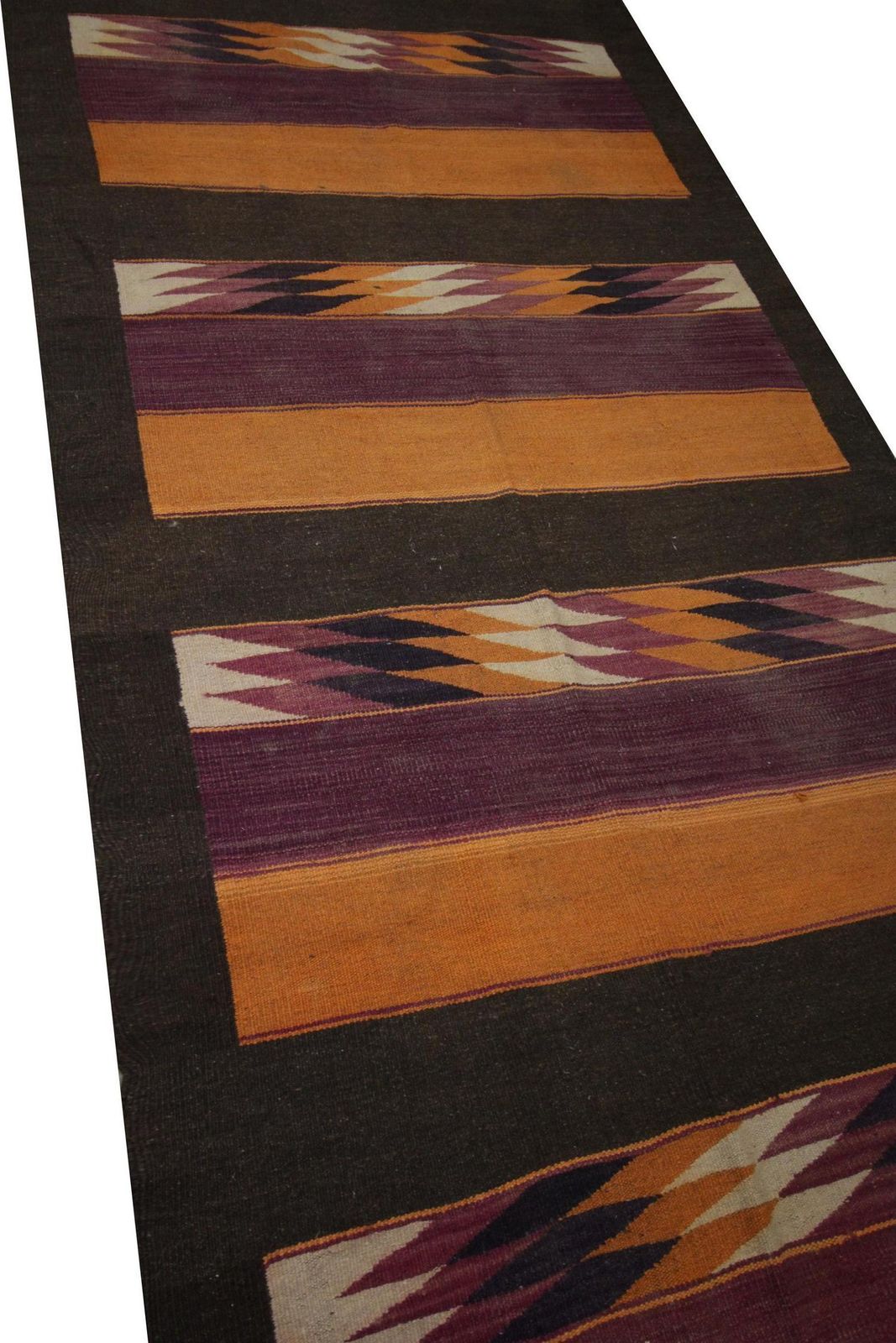 Antique Rugs Modern Striped Kilim Rug, Geometric Carpet Wool Area Rug photo for sale