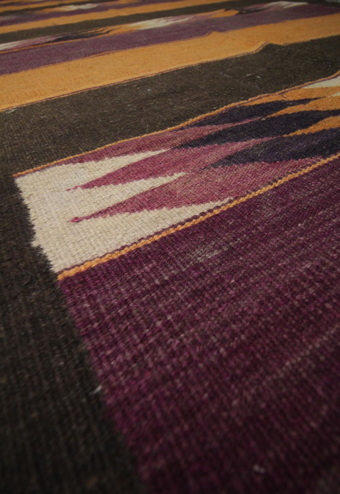 Antique Rugs Modern Striped Kilim Rug, Geometric Carpet Wool Area Rug photo Textiles