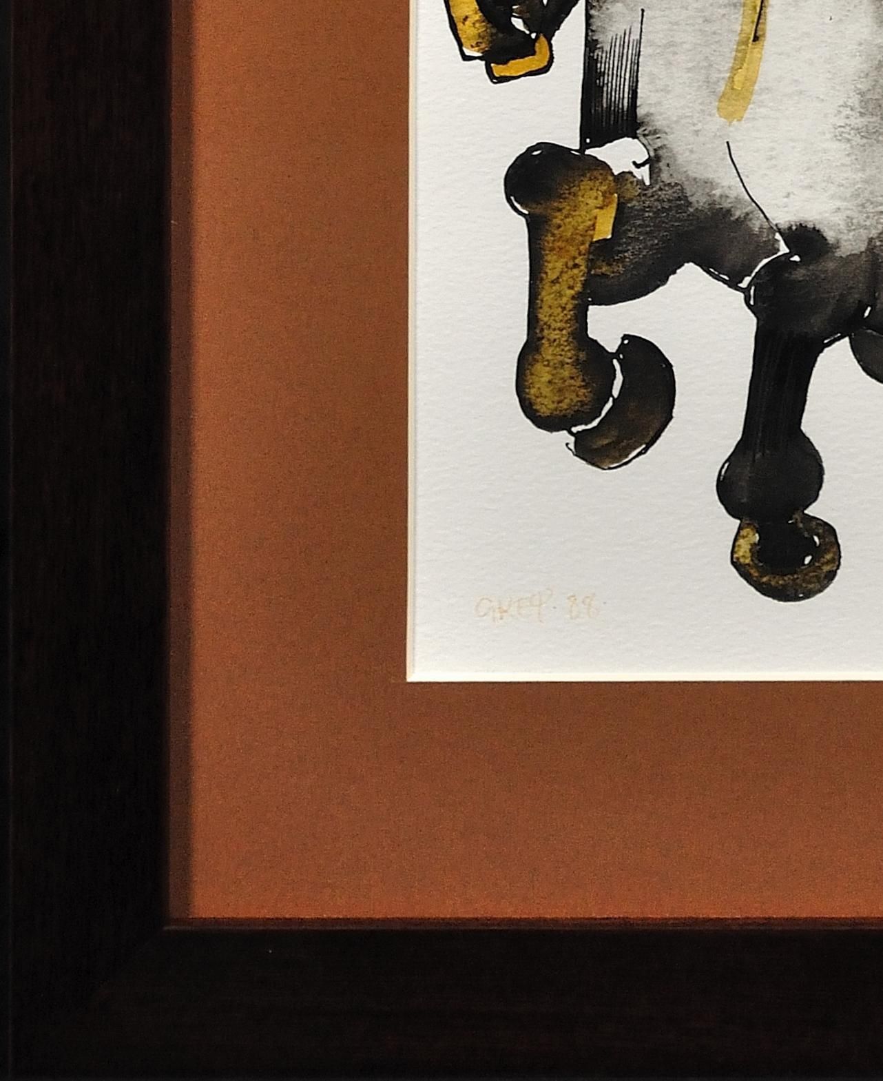 Geoffrey Key B.1941. English. Horse And Rider, 1988. Framed Watercolour And Ink On Paper. Modern British. Northern Art. Manchester. Salford. photo 4495.0