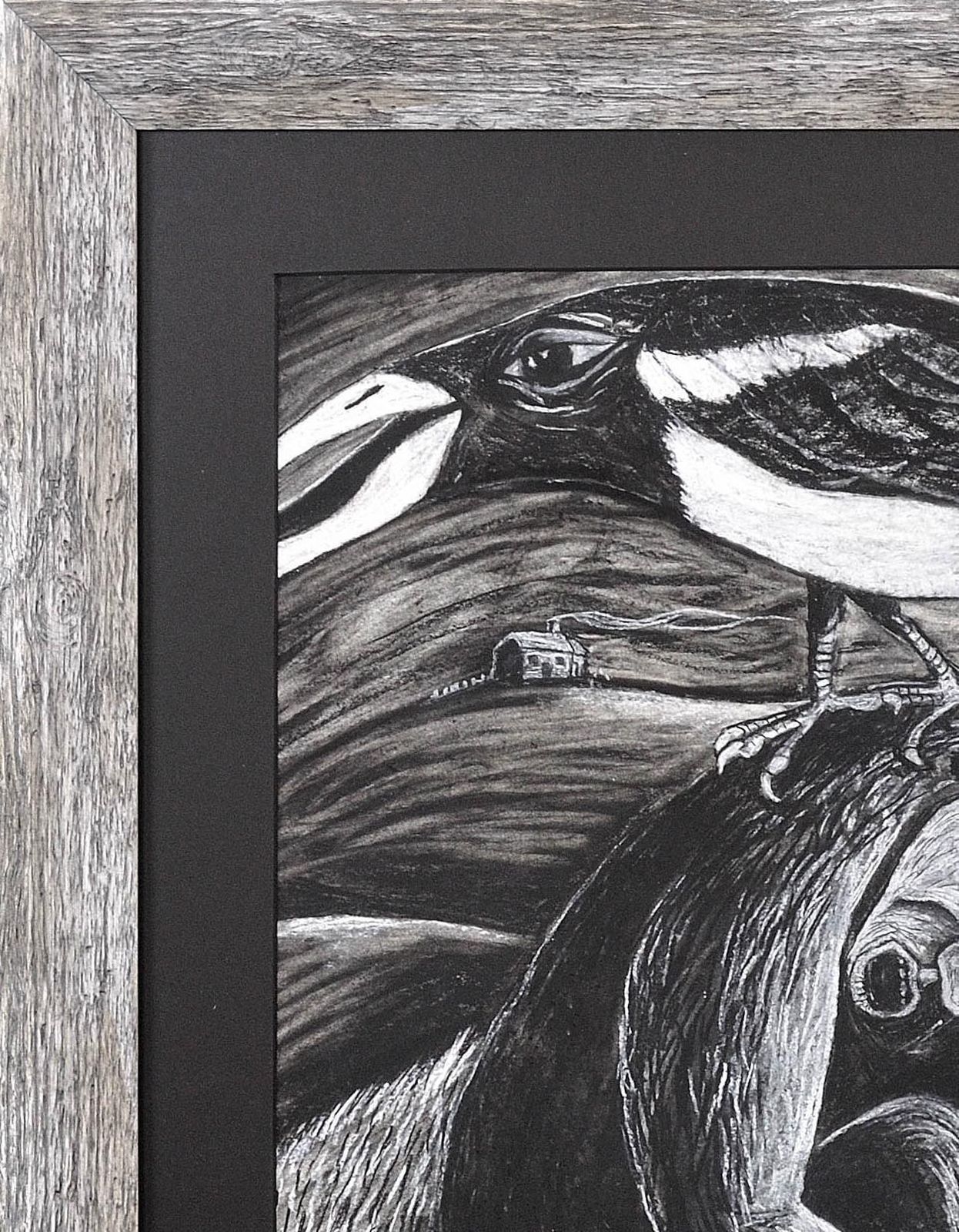 The Thief. Framed Late 20th Century Pastel Artwork By Welsh Artist Julian Ruddock B.1965. Symbolist & Expressionist Artistic Styles. photo 2495.0