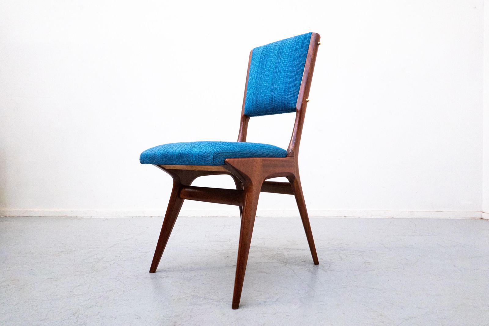 Set Of 6 Blue Chairs Model 634 By Carlo De Carli For Cassina, Italy , 1950s photo vinterior
