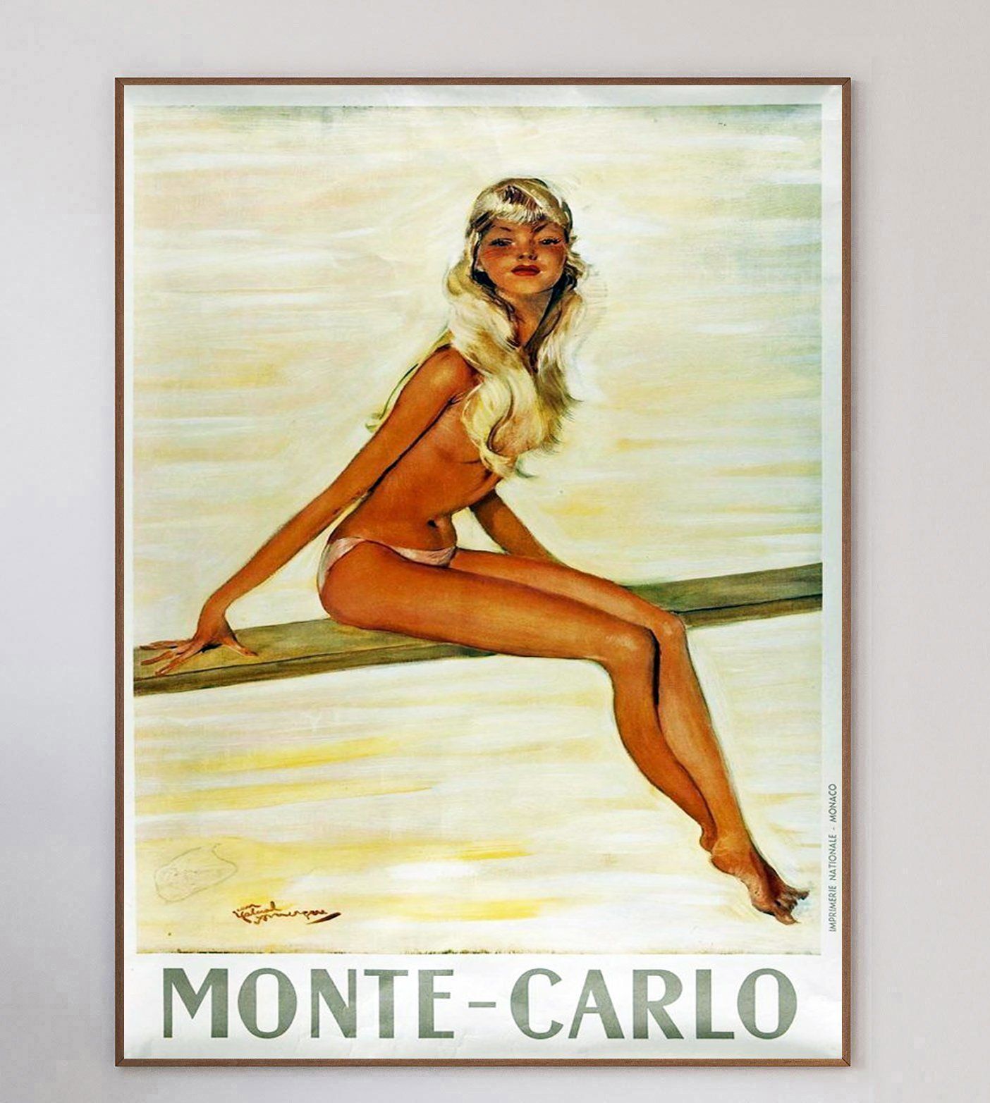 Monte Carlo Vendor 1950 Original Vintage Poster photo 1912.0