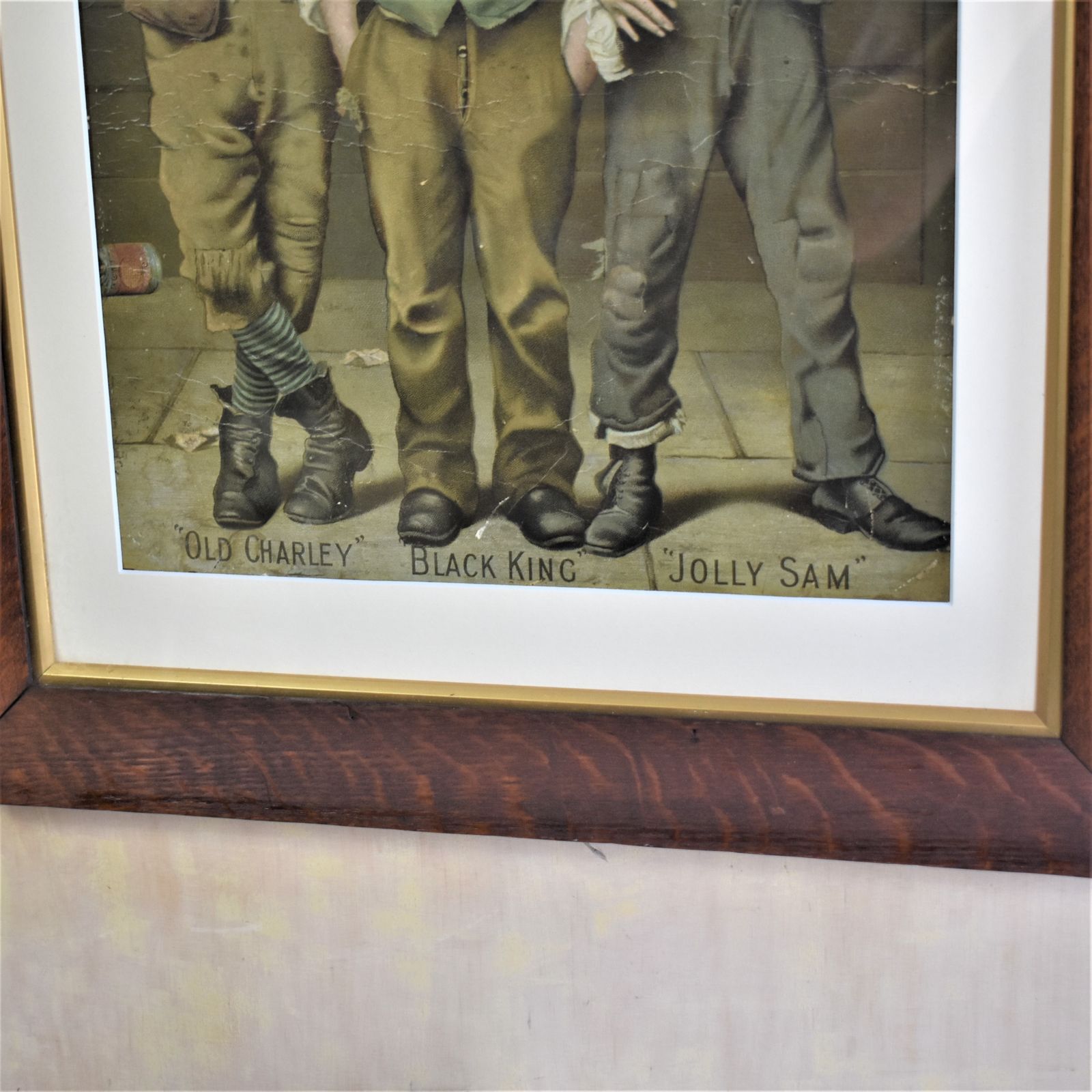 Antique School Boys Advertising Poster Old Charley Jolly Sam Print Picture photo vinterior