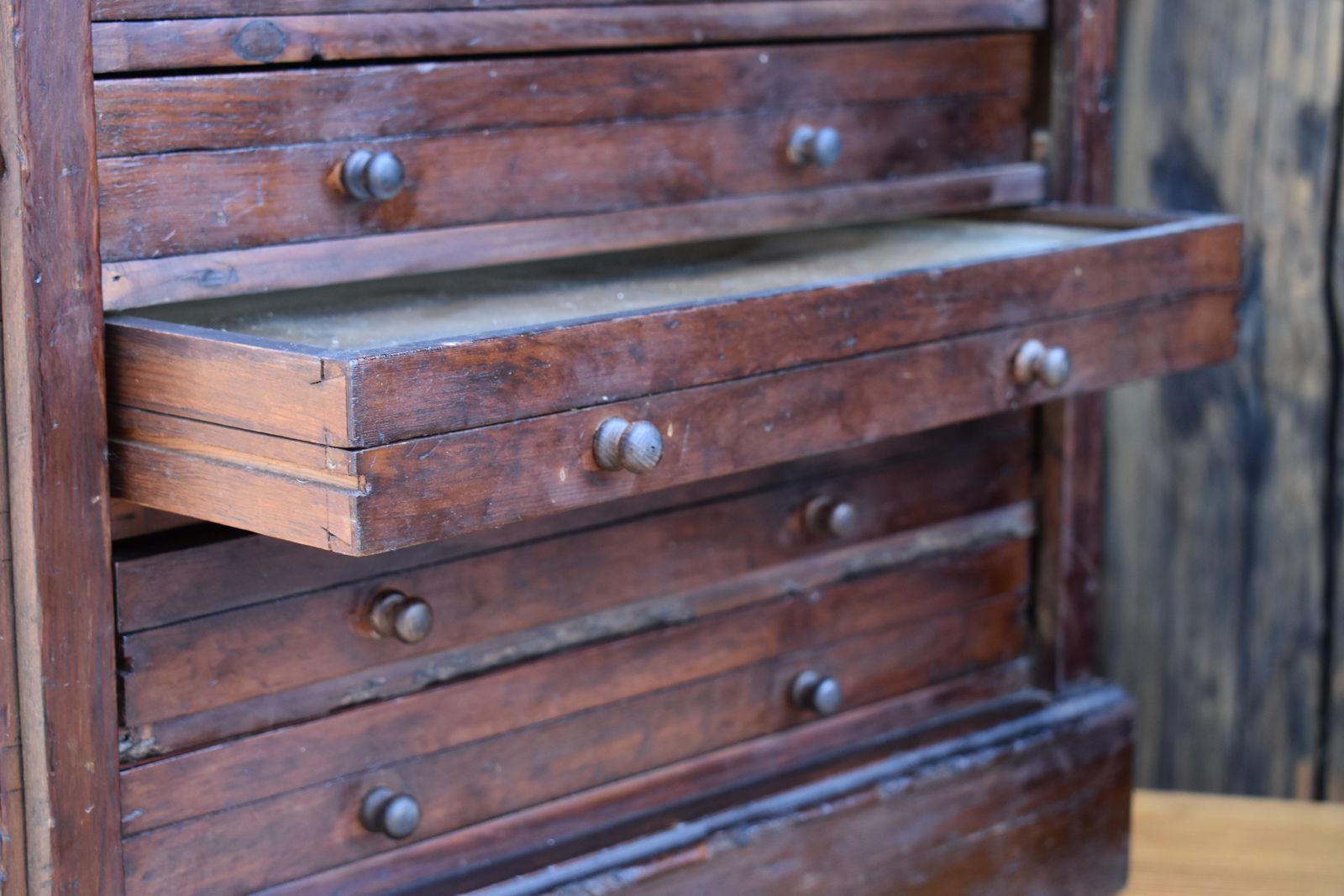 Antique 19th Century Specimen Display Cabinet Bank Of Drawers Museum Display photo Furniture