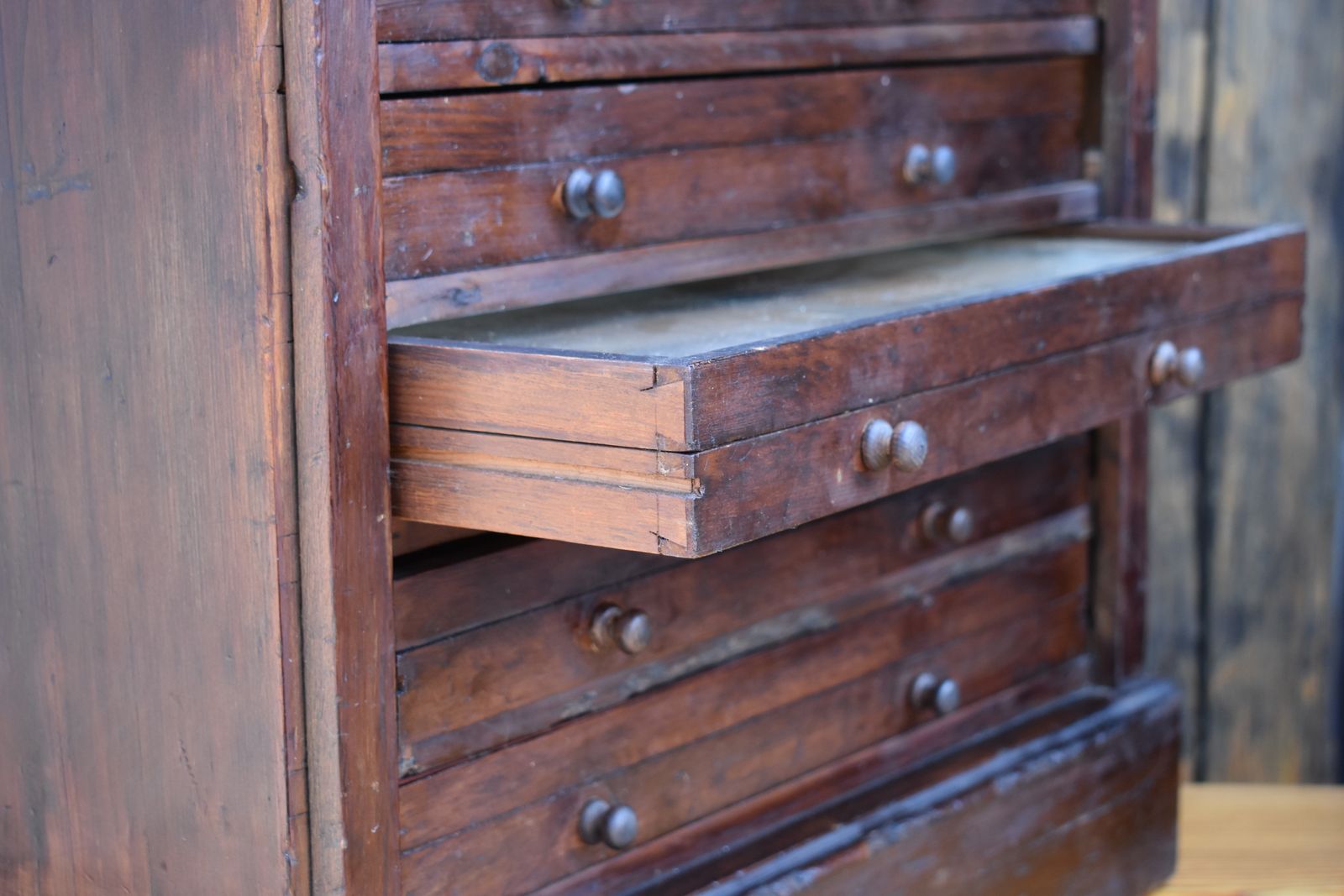Antique 19th Century Specimen Display Cabinet Bank Of Drawers Museum Display photo 495.0
