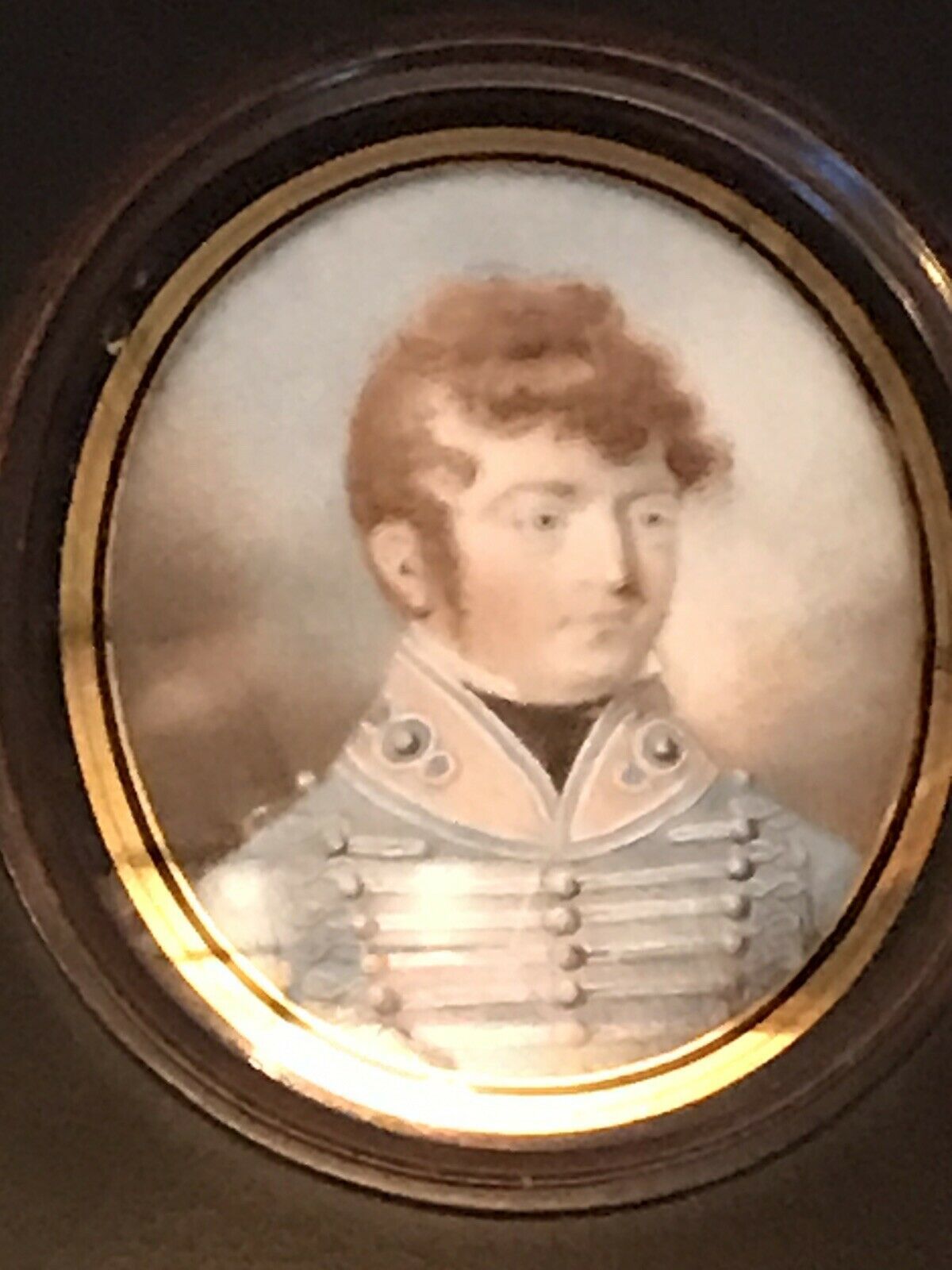 Portrait Miniature Of Captain Maitland Pow Battle Of Waterloo photo vintage