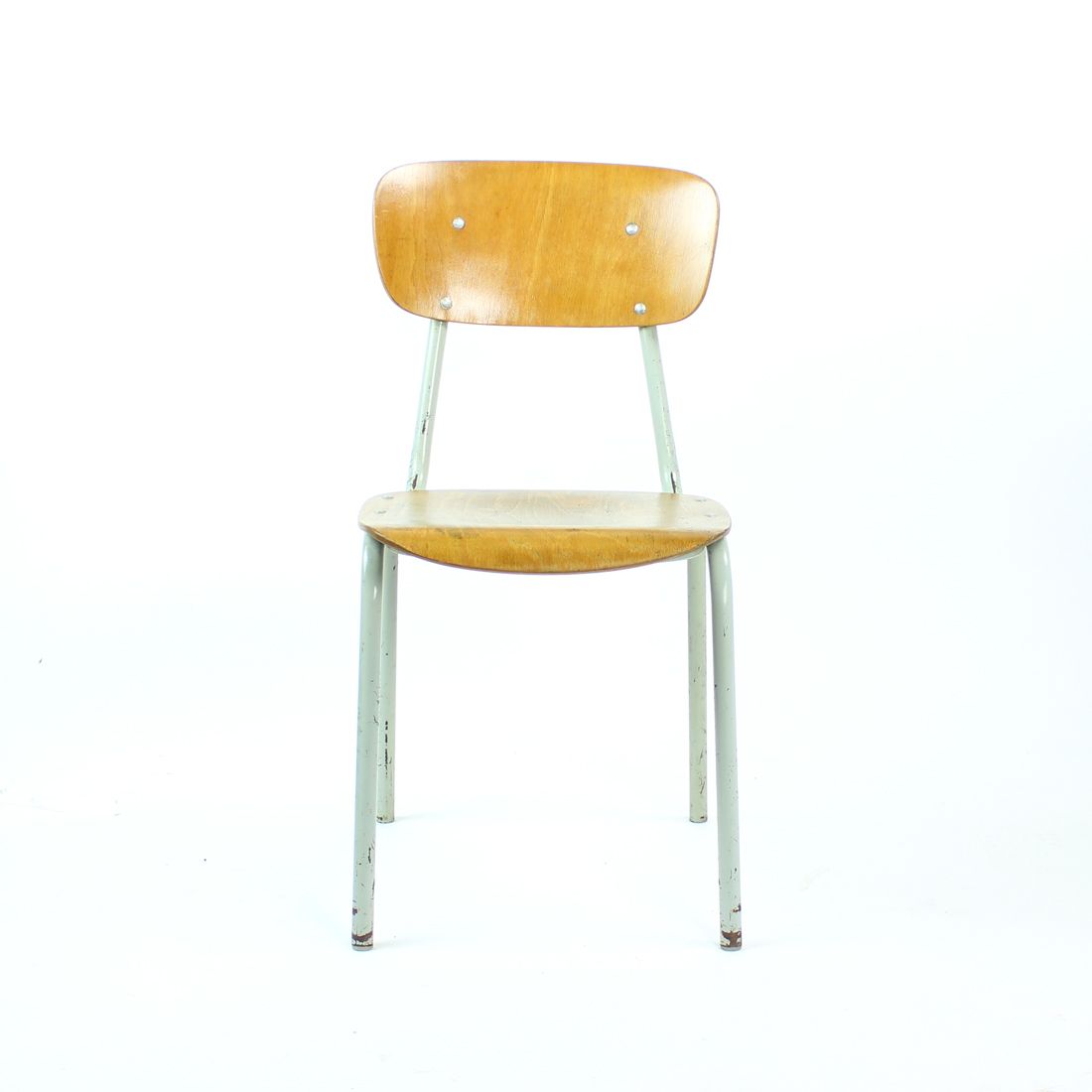 Furniture School Chair In Metal And Plywood, Kovona, Czechoslovakia 1960s photo