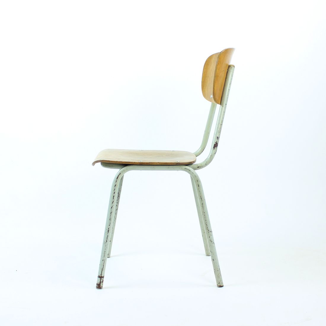 120.0 School Chair In Metal And Plywood, Kovona, Czechoslovakia 1960s photo