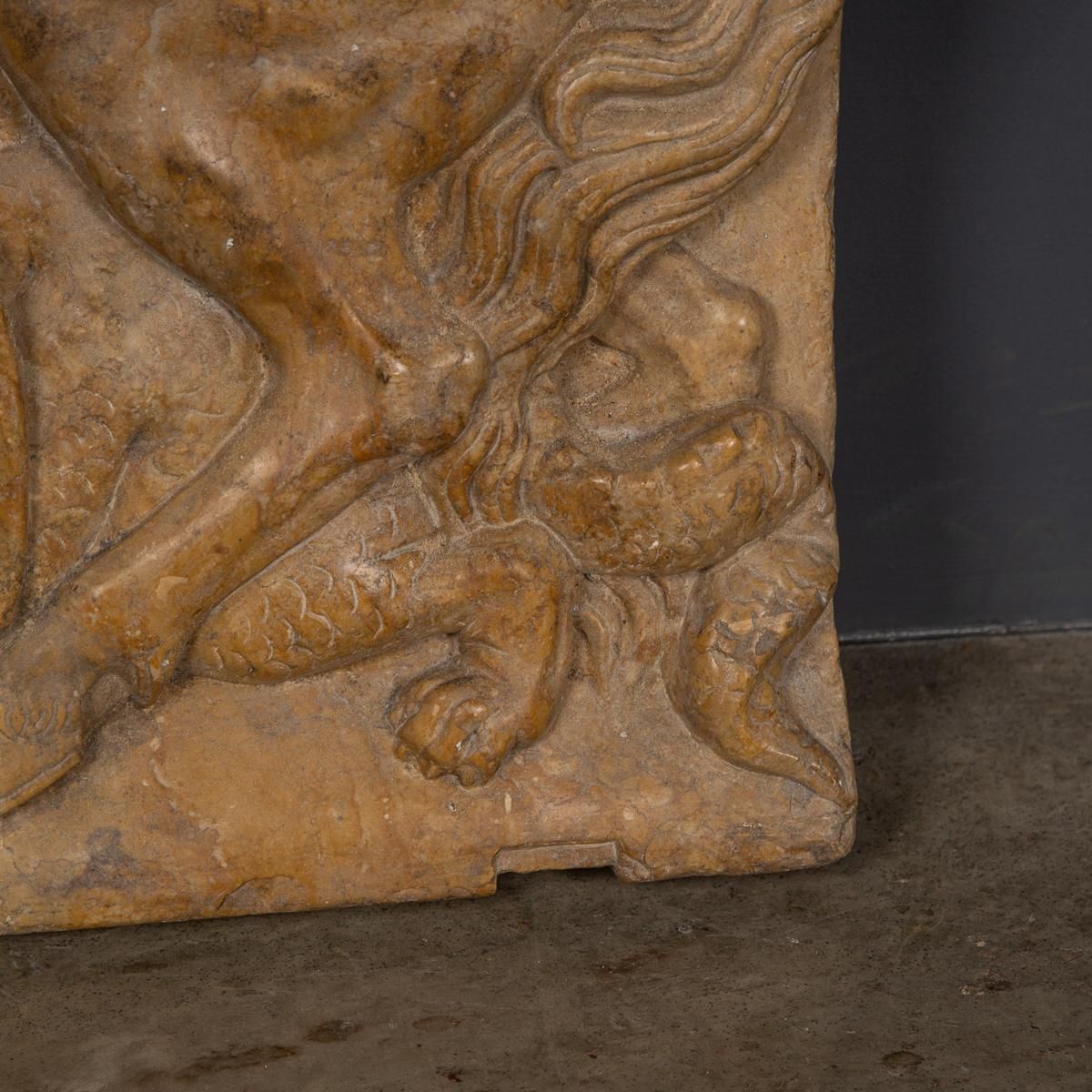 photo buy 19th Century Italian Marble Plaque Of George Slaying The Dragon, C.1870