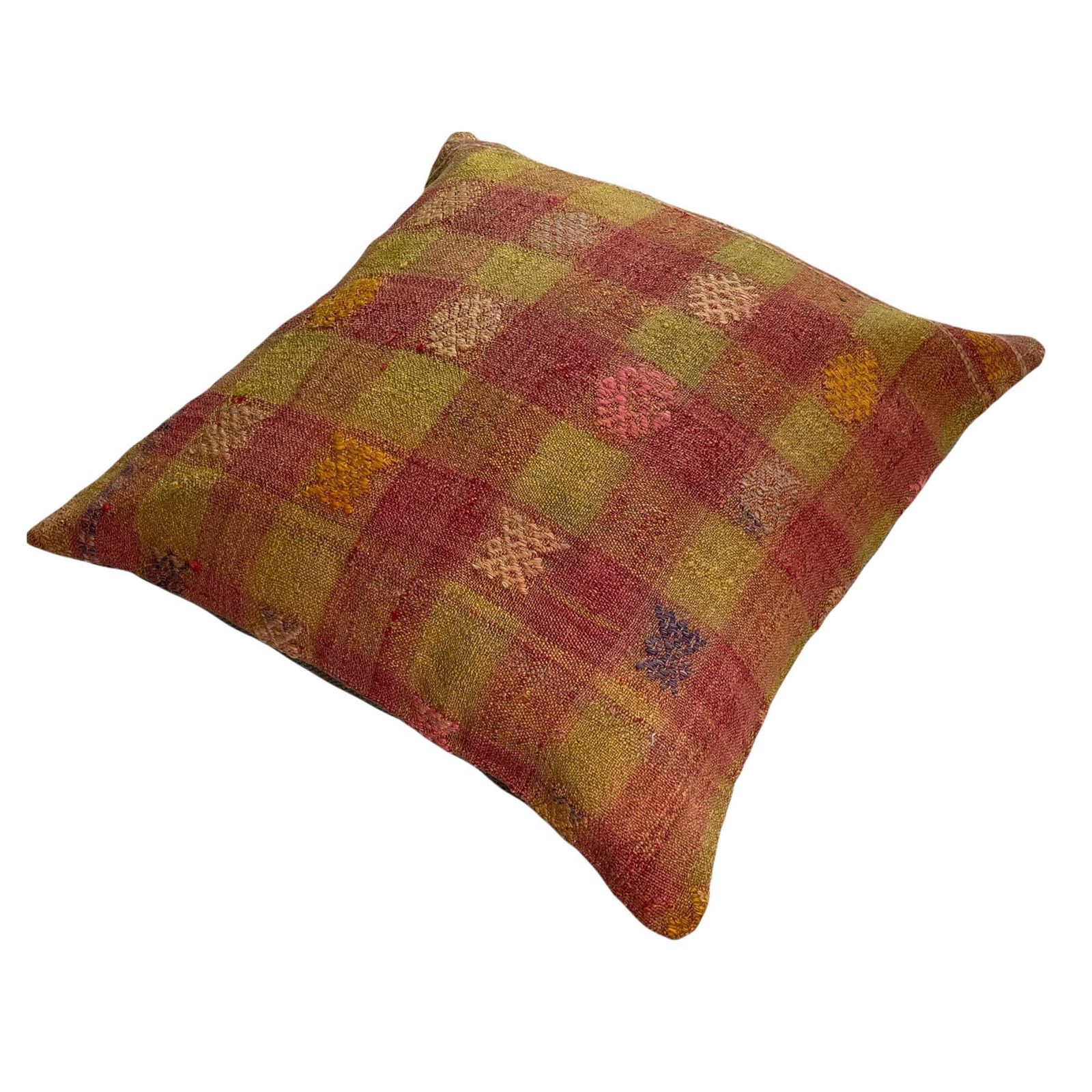 Kilim Pillow 60 X 60 Cm Tapis Kelim Cover, Vintage Meditation Bench Kelim Teppich Boho Kilim Cushion Kilim Sofa Turkish Pillow photo vinterior