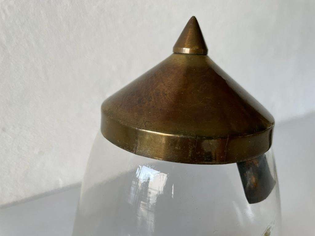 Italian Brass And Glass Art Deco Pair Of Table Lamps, 1940s, Italy photo buy
