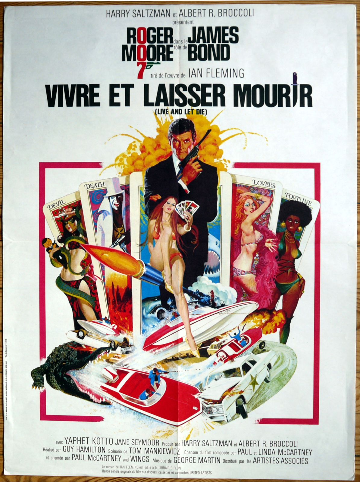 Movie Poster " Live And Let Die" James Bond, Roger Moore photo furniture