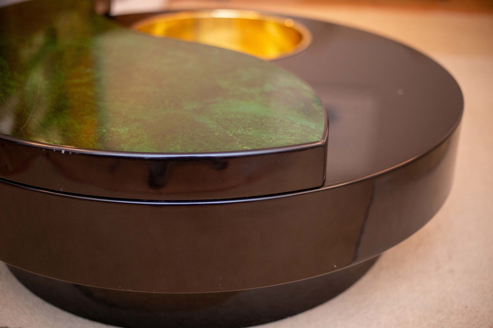 photo furniture Revolving Yin Yang Coffee Table Designed By Willy Rizzo And Manufactured By Studio Willy Rizzo, Italy 1970's