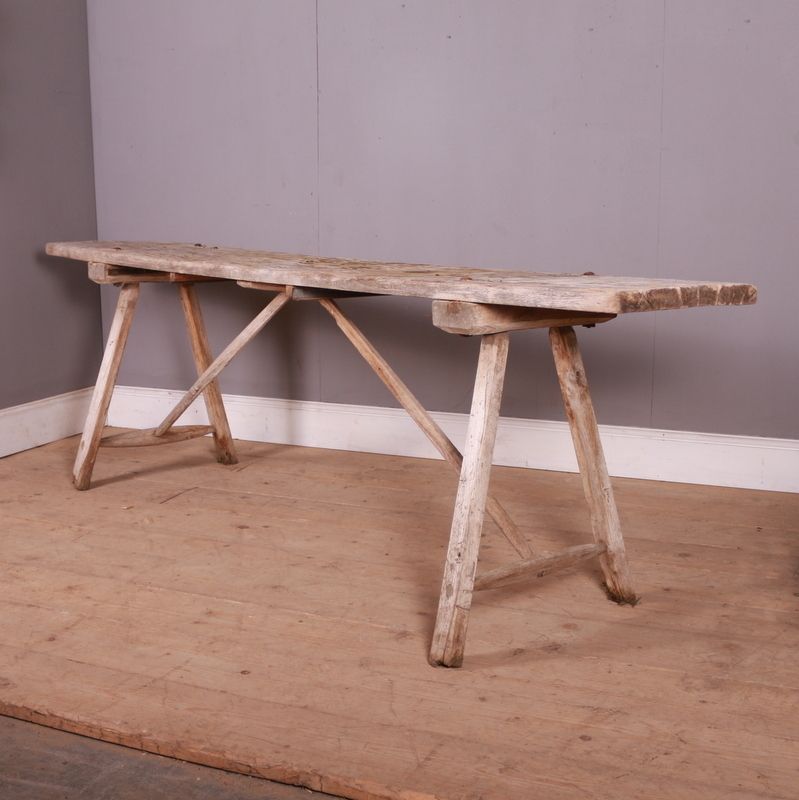 Oak And Poplar Trestle Table, 1800s