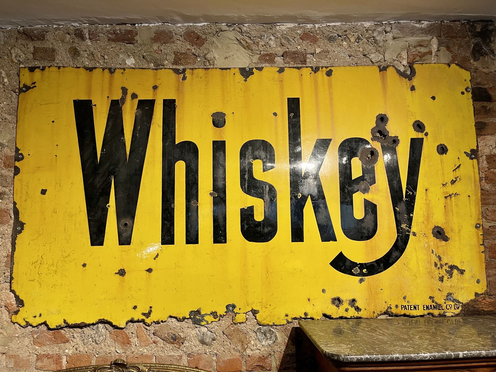 American Antique Enamel Advertising Bar Whiskey Drinking Sign Wall Art photo Home Decor