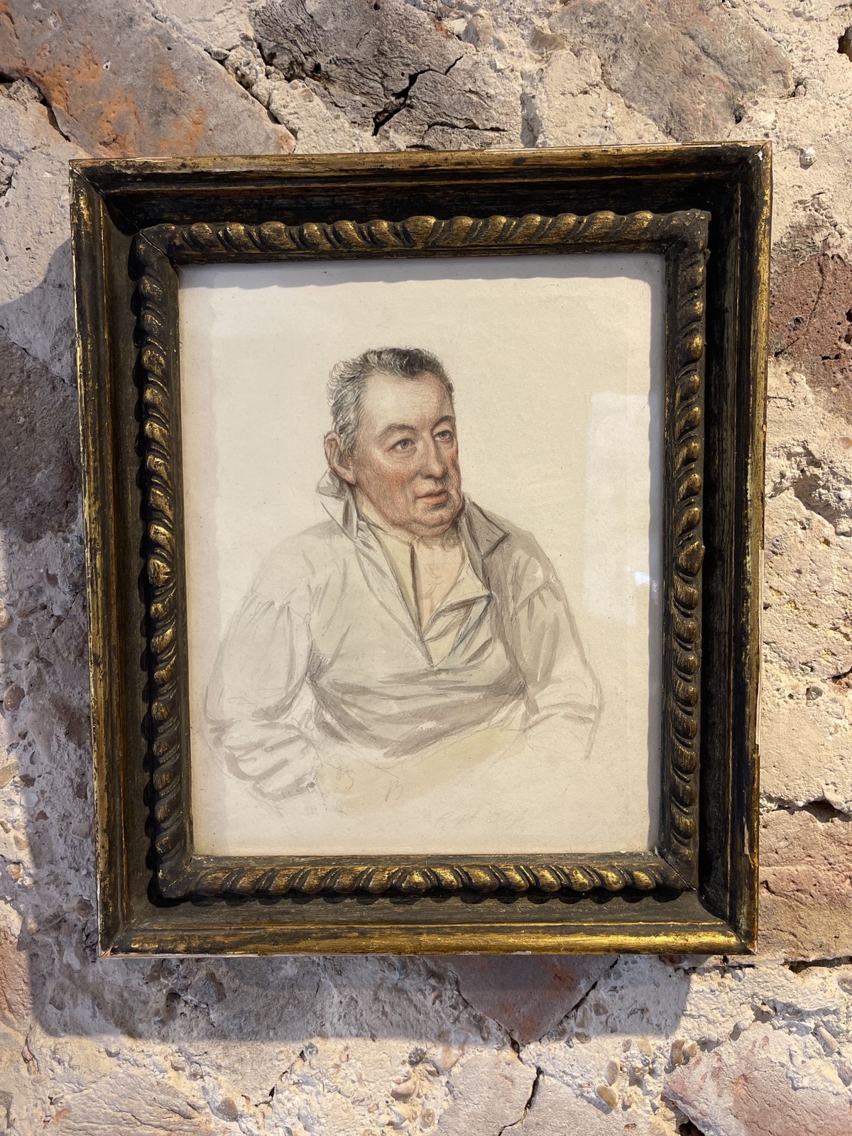 Signed Antique Georgian Watercolour & Pencil Drawing Of A Ships Captain Circa 1825 photo 495.0