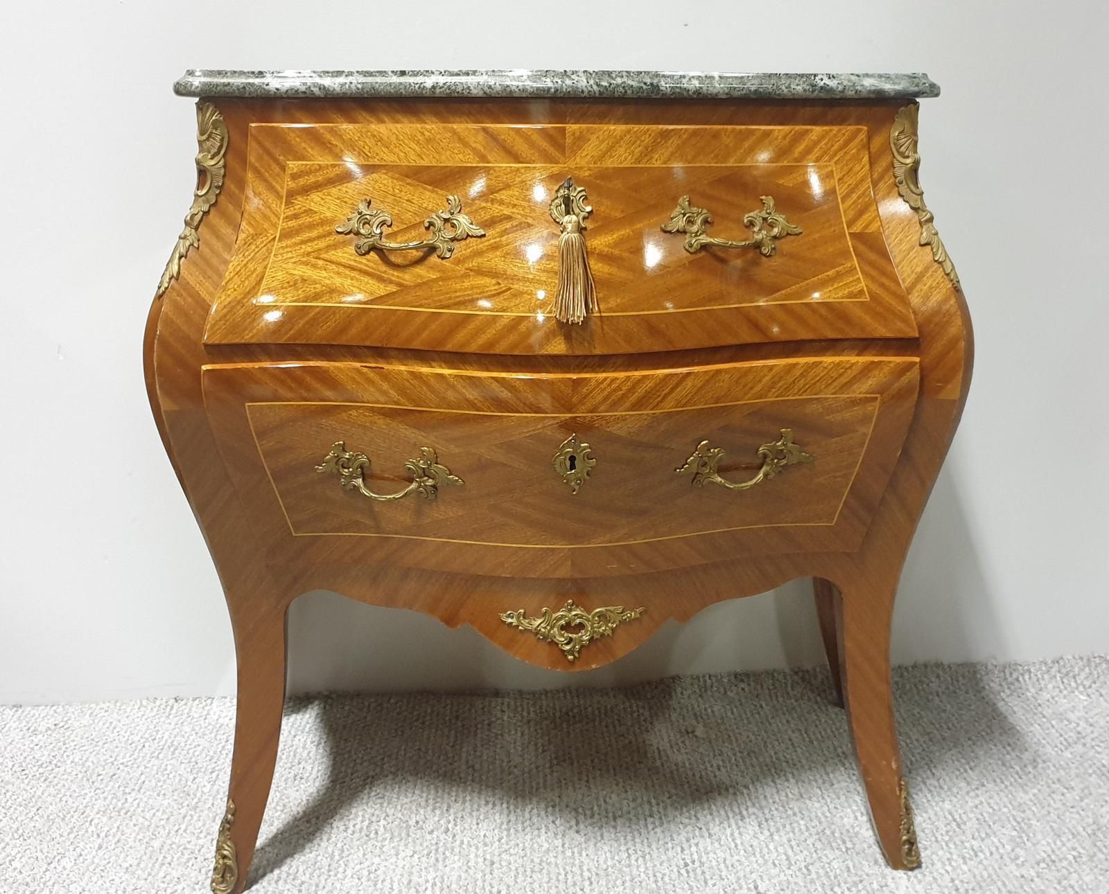 Super French Marble Topped Commode Chest Of Drawers photo Furniture