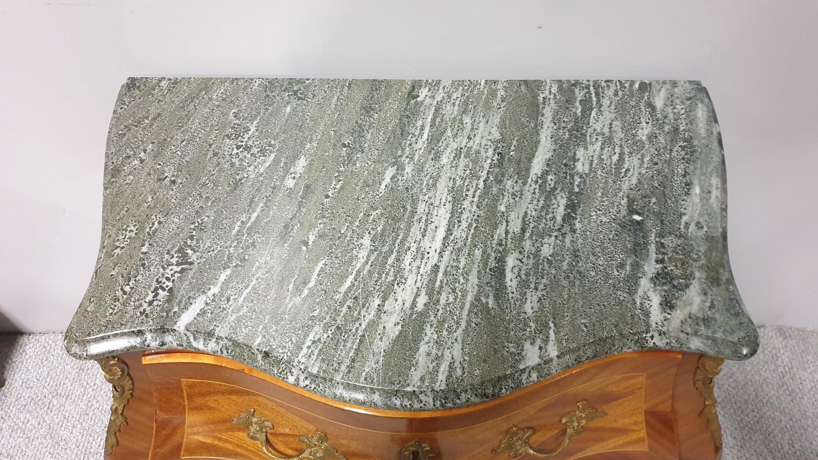 Super French Marble Topped Commode Chest Of Drawers photo vinterior