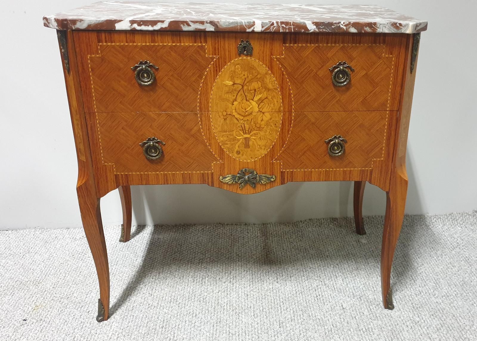 French Marquetry Commode Chest Of Two Drawers photo furniture