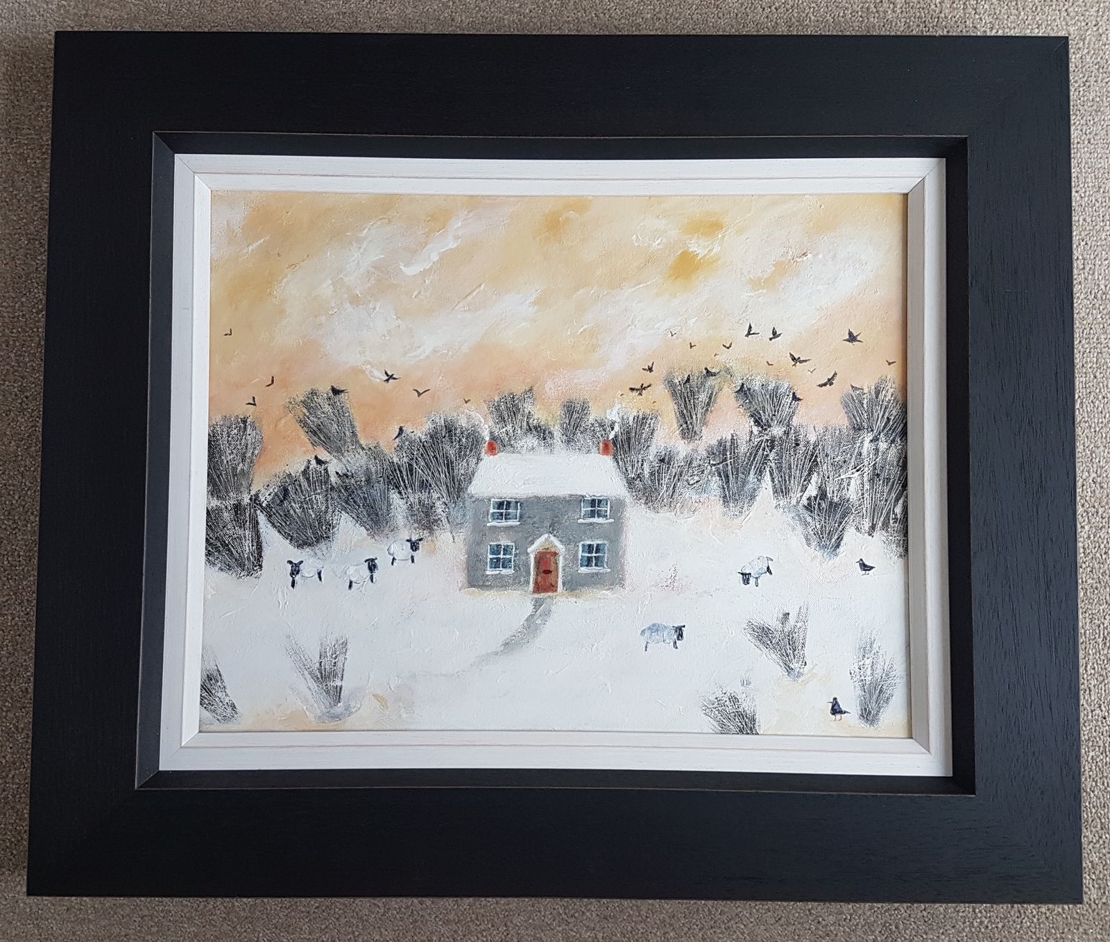 "Snug In The Snow" Welsh Winter Landscape By Therese James photo furniture