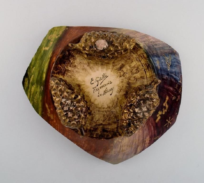 Emile Gallé For St. Clement, Nancy, Antique Art Nouveau Bowl In Faience photo buy