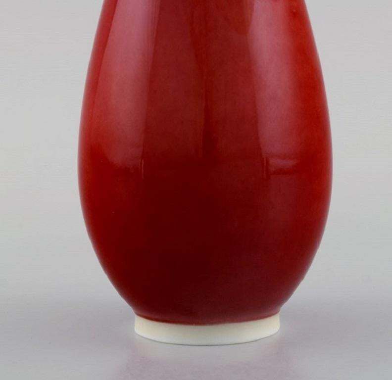Thorkild Olsen For Royal Copenhagen, Vase In Red And White Porcelain, 1920s photo 490.0
