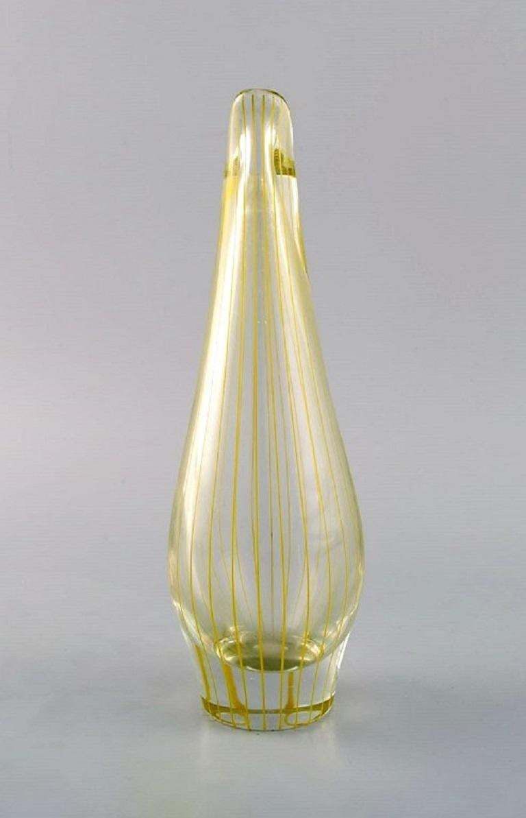 Bengt Orup For Johansfors, Strict Vase In Art Glass, 1960s photo furniture