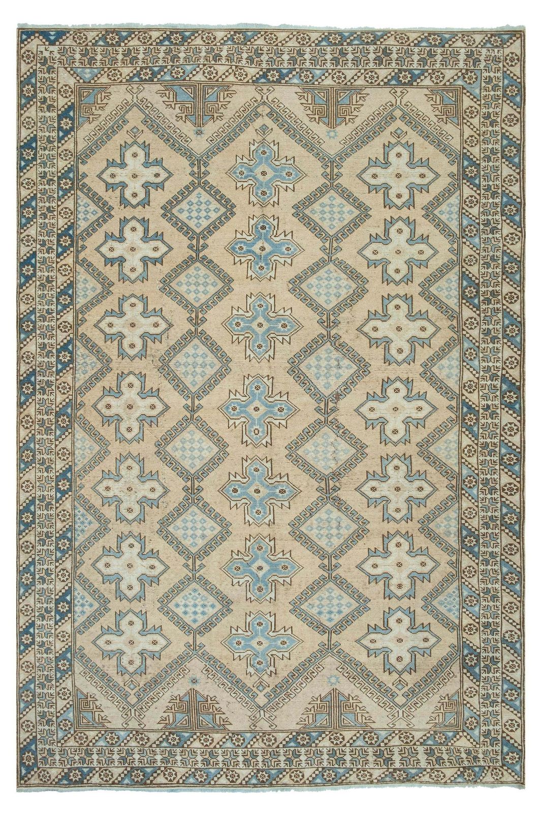 1930's Vintage Turkish Hand Knotted Rug 6'7" X 9'10"
