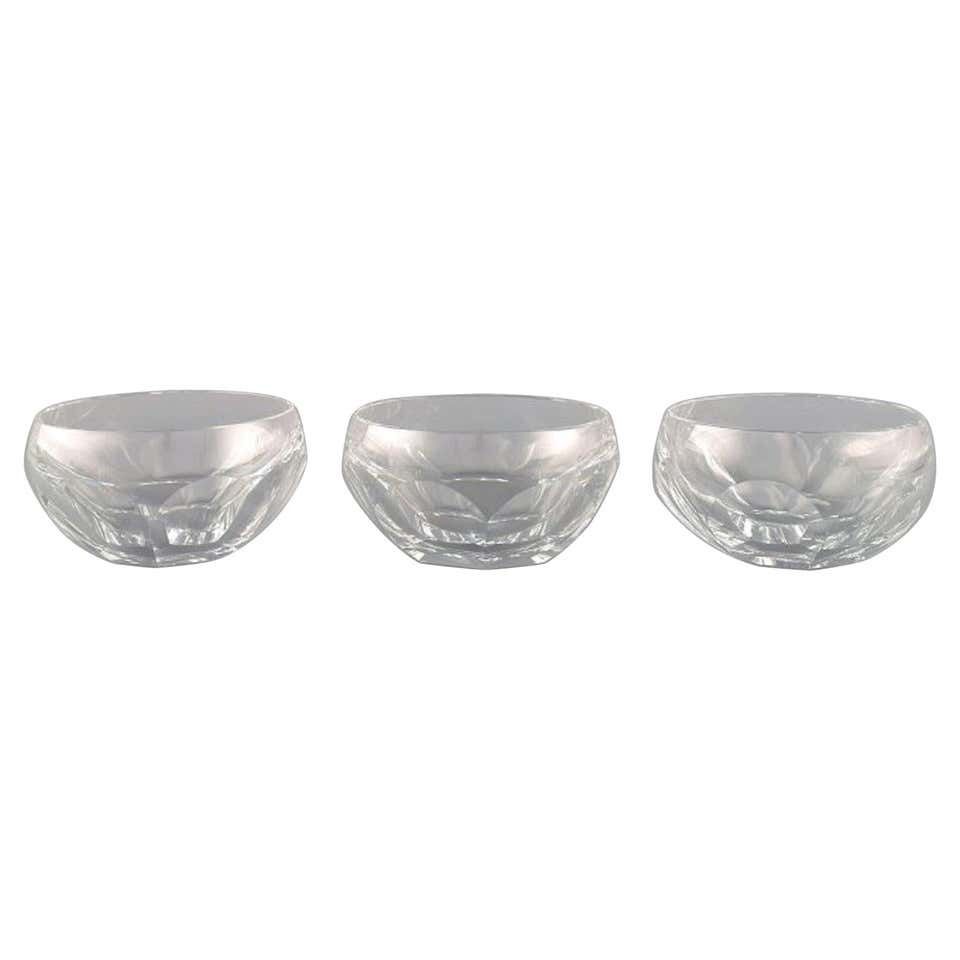 Val St. Lambert, Belgium. Three Lalaing Rinsing Bowls In Crystal Glass