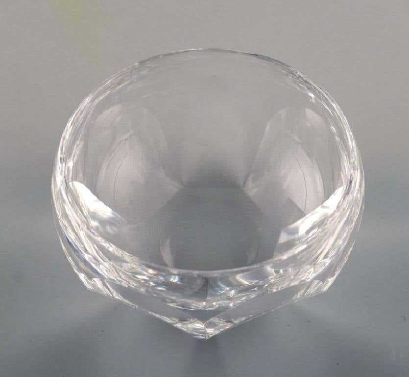 Val St. Lambert, Belgium. Three Lalaing Rinsing Bowls In Crystal Glass photo vintage