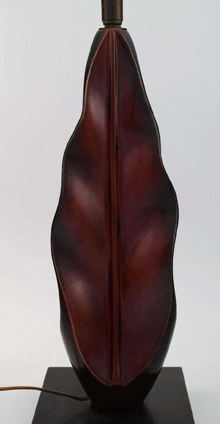 Organically Shaped Table Lamp In Hand Painted Wood On Base, Mid 20th Century photo furniture