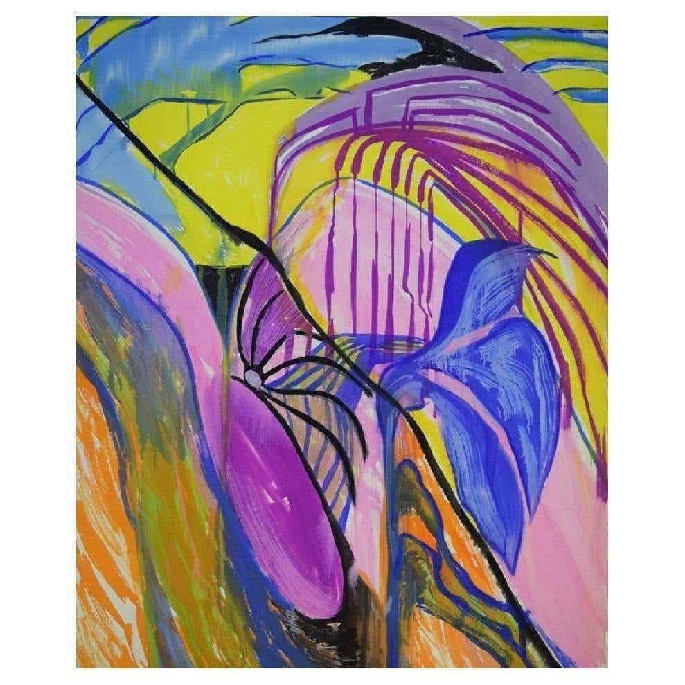 Ivy Lysdal, Mixed Media On Cardboard, Large Abstract Modernist Painting