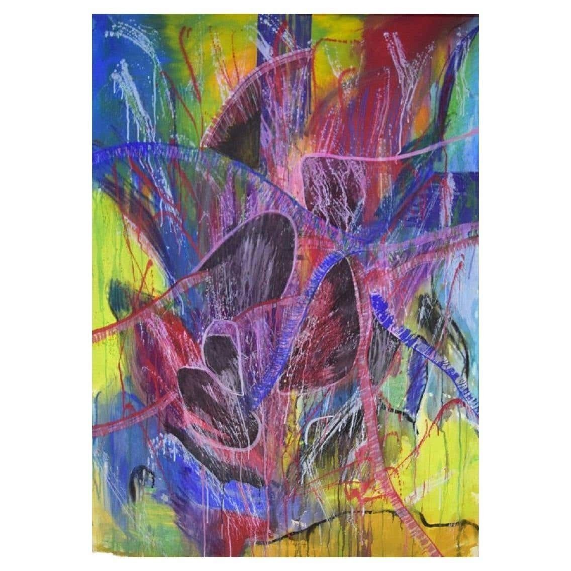 Ivy Lysdal, Mixed Media On Cardboard, Large Abstract Modernist Painting